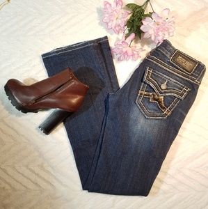 Miss Me Jeans Boot Cut Embellished Flap Pockets JD
